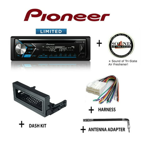 Pioneer DEH-S4010BT CD Receiver + Best Kit BKGMK345 Dash Kit + BHA1858 Harness + BAA4 Antenna Adapter + SOTS Air (Best Vintage Pioneer Receiver)