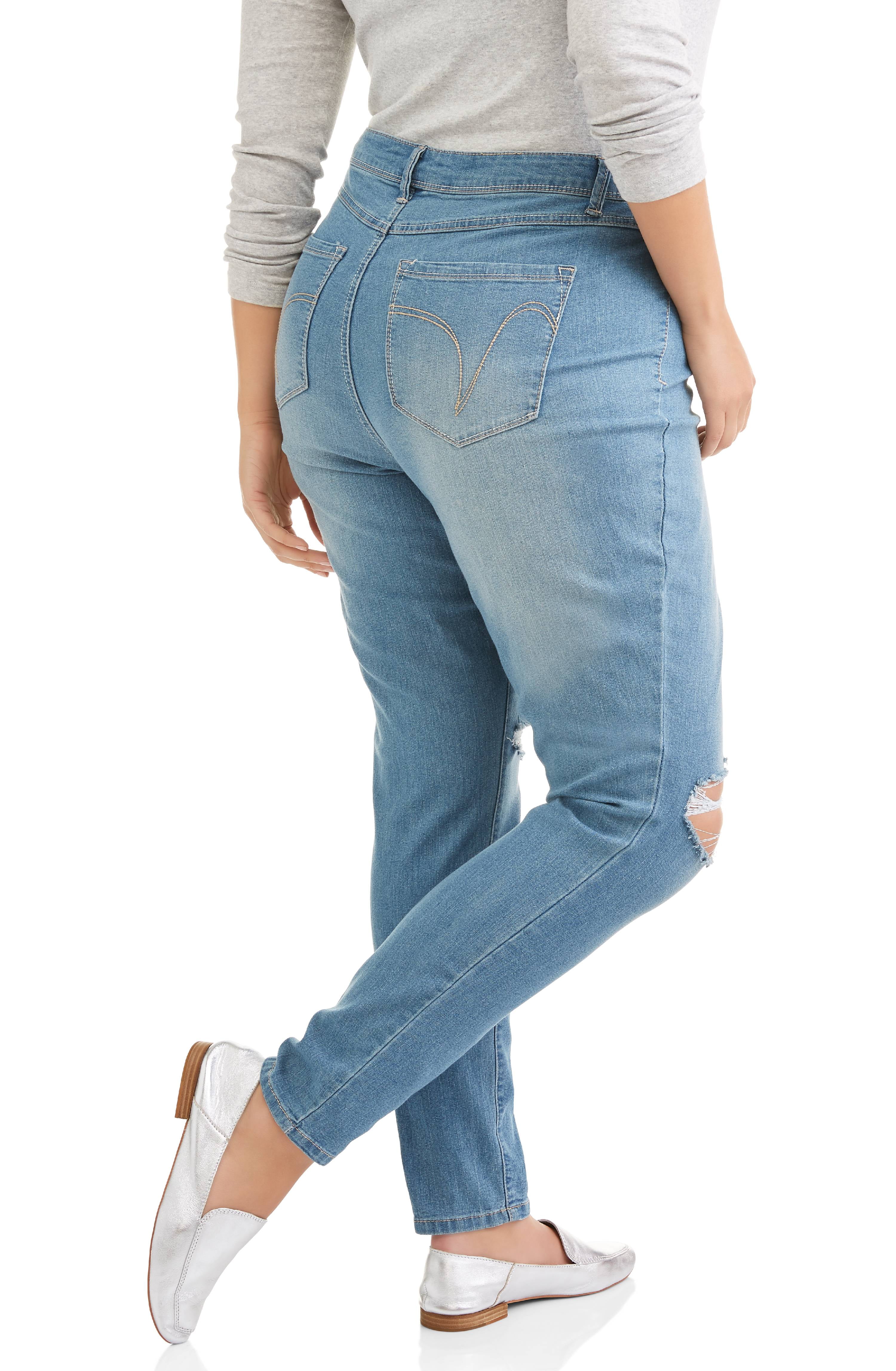 A3 Denim Women's Plus Destructed Skinny Jeans, Sizes 16-26