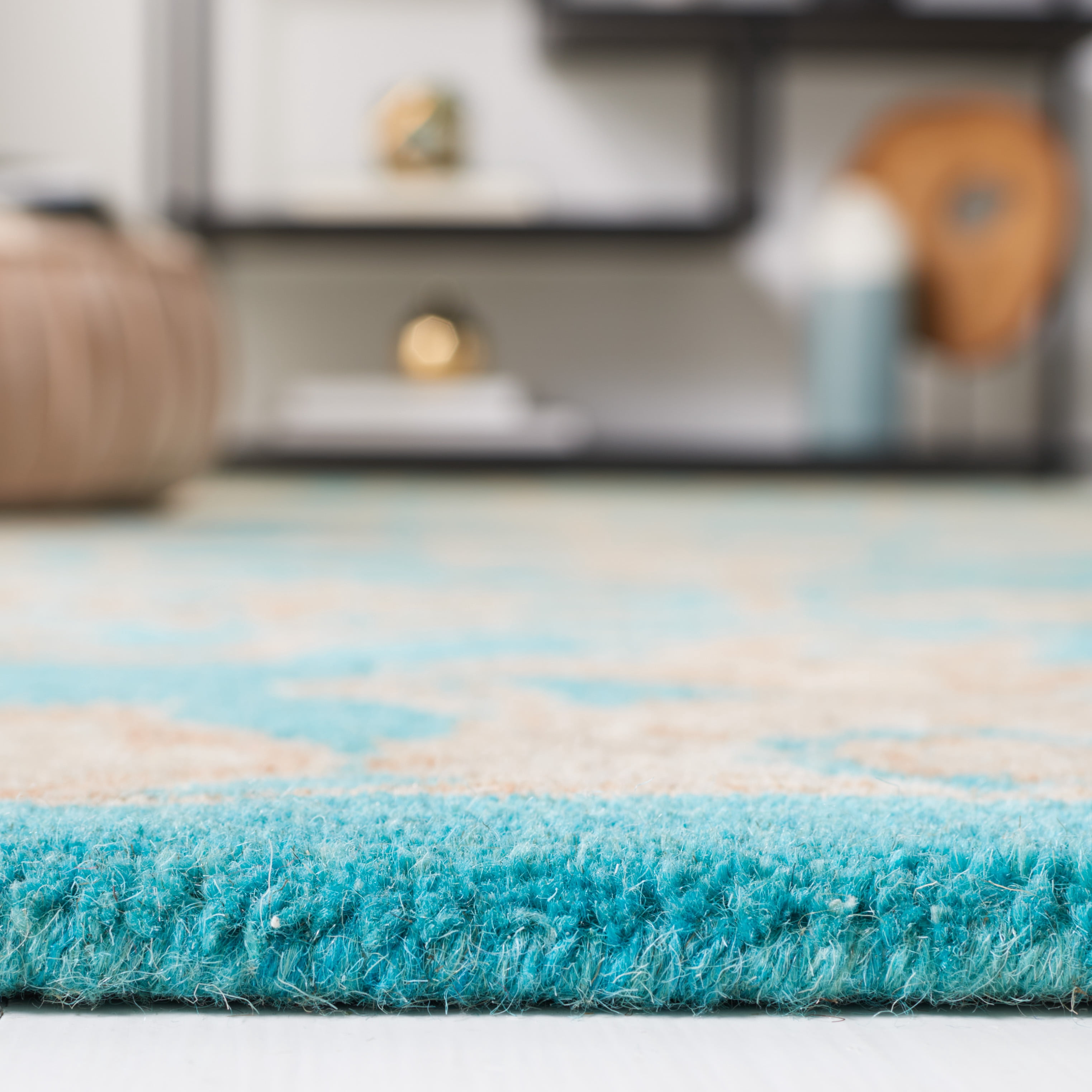 Safavieh Heritage Adams Damask Wool Area Rug, Turquoise/Multi, 3' x 5'