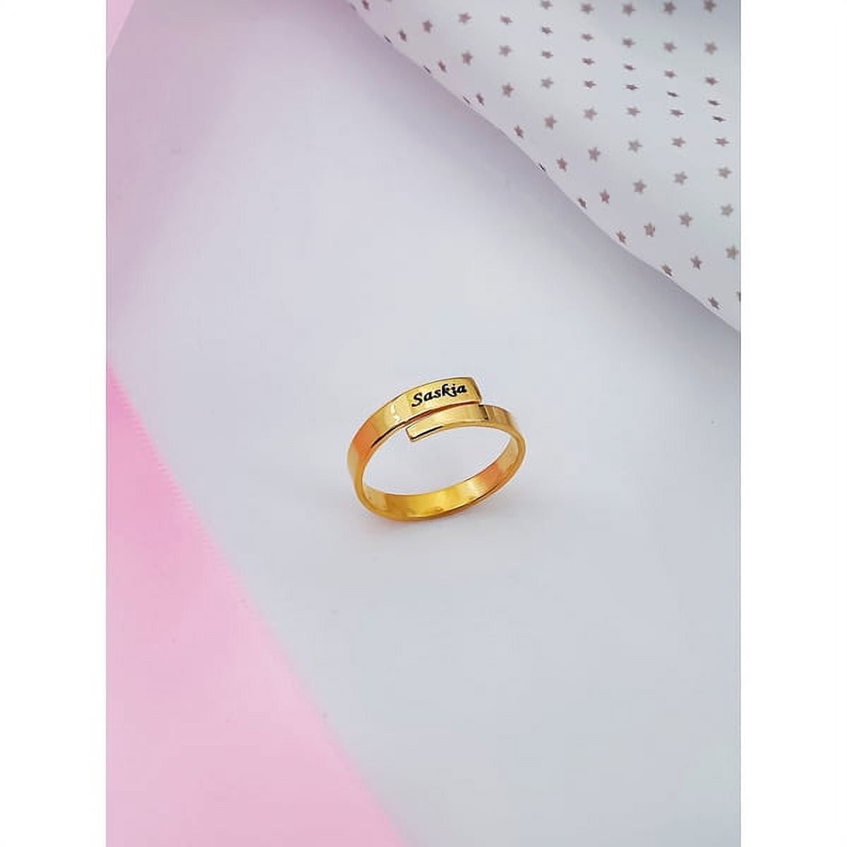 Personalized Sterling Silver or 14K Gold Plated Sterling Silver Adjustable Ring