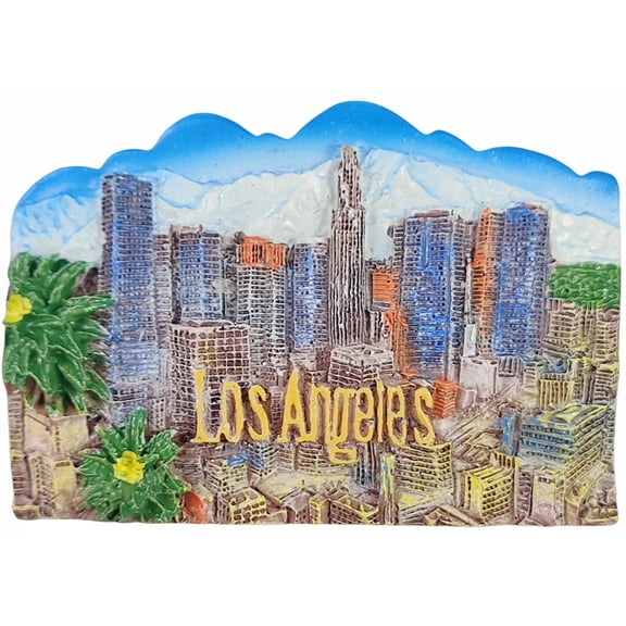 Los Angeles USA 3D Fridge Magnet Souvenir Gift,Resin Handmade Los Angeles Refrigerator Magnet Home Decoration Collection