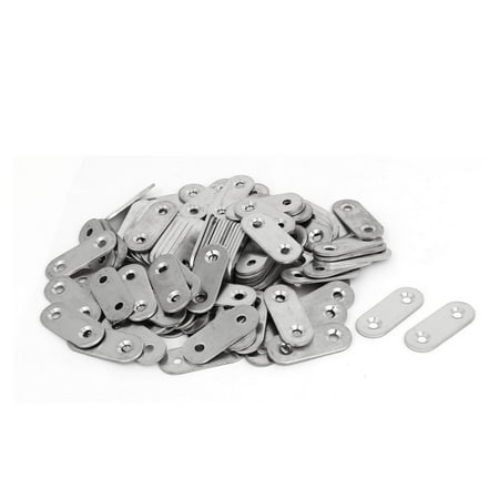 50-Pack Silver Flat Mending Plates,3.15inx1.6in Stainless Steel Flat