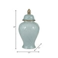 thumbnail image 3 of Decorative Ceramic Jar with Lid for Living Room and Home Decor - Elegant Flower Jar Accent for Bedroom or Office Display - Sculpted Table Accent for House Decoration - 20", Blue & Gold, 3 of 11