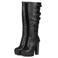 thumbnail image 5 of New Women Bumper Vanita-03 Mix Media Lug Sole Strappy Metal Heel Knee High Boot, 5 of 5