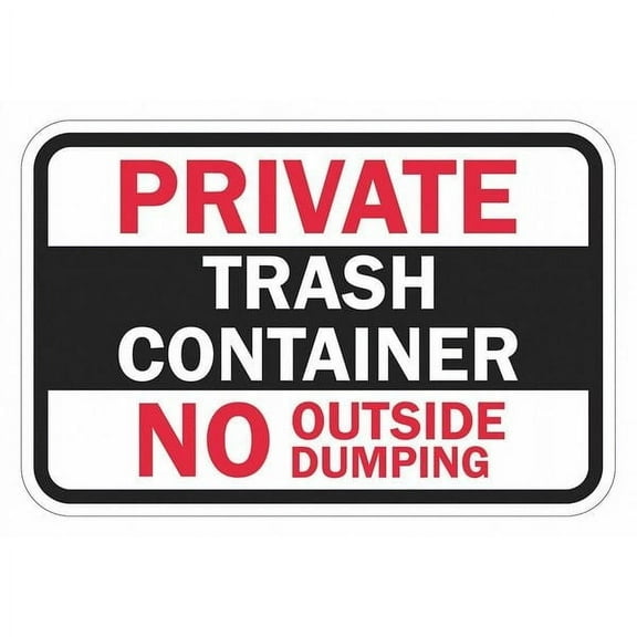 Lyle Rflctv No Dumping Private Sign,12x18in T1-1750-EG_18x12