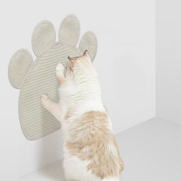 Hweilai 1pcs Khaki sisal foot type cat scratch board cat nest cat pad wall bedroom scratch resistant thickened cat toy