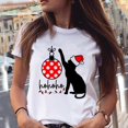 thumbnail image 2 of Camiseta de Año Nuevo con estampado de gato y Animal para mujer, ropa con estampado de Feliz Navidad, playera estampada para mujer, 2 of 5