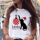 thumbnail image 2 of Camiseta de Año Nuevo con estampado de gato y Animal para mujer, ropa con estampado de Feliz Navidad, playera estampada para mujer, 2 of 5