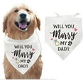 thumbnail image 2 of 1Pc Wedding Dog Bandana Adjustable Engagement Wedding Theme Pet's Kerchief with Will You Marry My Dad Words Washable Cotton Cat Scarf Bibs, 2 of 8