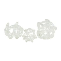 5", 4", 4"W Clear Glass Knotted Ball Knot Sculpture, by DecMode (3 Count)