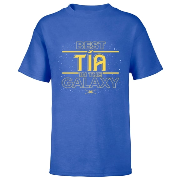 Star Wars Best Tía in the Galaxy Birthday Día de la Madre - Short Sleeve T-Shirt for Kids - Customized-Royal
