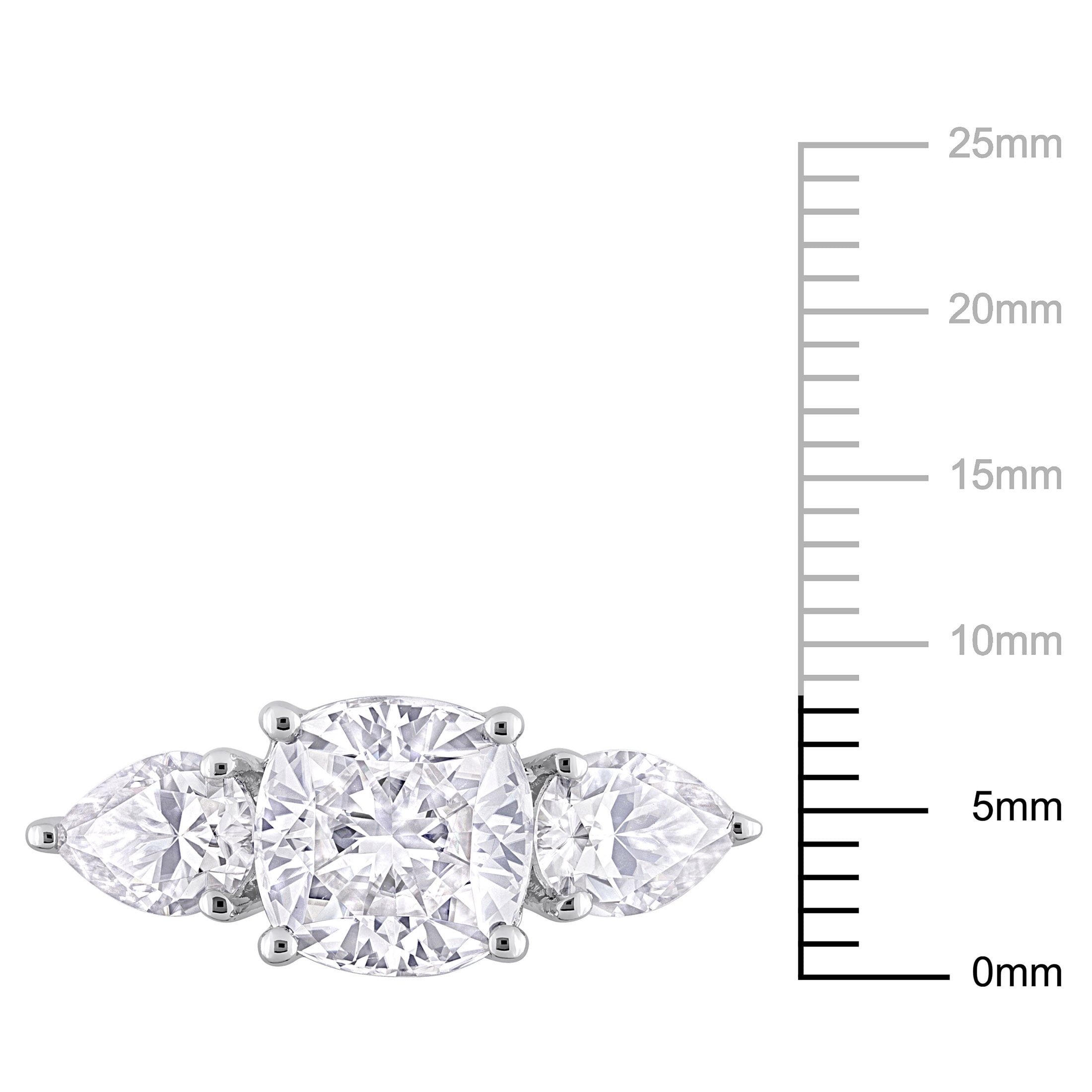 Everly Women's Created Moissanite Sterling Silver Engagement Ring