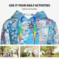 thumbnail image 4 of Honeii Hanging Orchids Floral Blue Pattern Womens Oversized Hoodies Long Sleeve Sweatshirts Pullover Fall Outfits with Pocket-Medium, 4 of 7