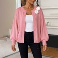 thumbnail image 3 of Cardigan Sweaters for Women Long Sleeve Knitted Sweater Open Front Solid Color Outerwear Coat Tops for Casual Wear, 3 of 4