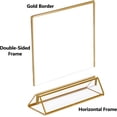 thumbnail image 2 of Acrylic Sign Holders x in Gold Picture Frame Table Number Wedding Holder Vertical Photo Stand Double Sided Menu Recipe Restaurant Reserved Display Centerpieces Bulk Frames, 2 of 7