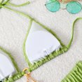 thumbnail image 4 of uvwlwu Women Ribbed Triangle Halter Bikini Top with Tassel Charm Two Piece Swimsuit,M, 4 of 6