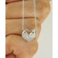 thumbnail image 2 of Lakshya Jewel LLC Women's Heart Beauty Pendant W/ Chain Round Cut Cubic Zirconia 14K White Gold Plated, 2 of 5