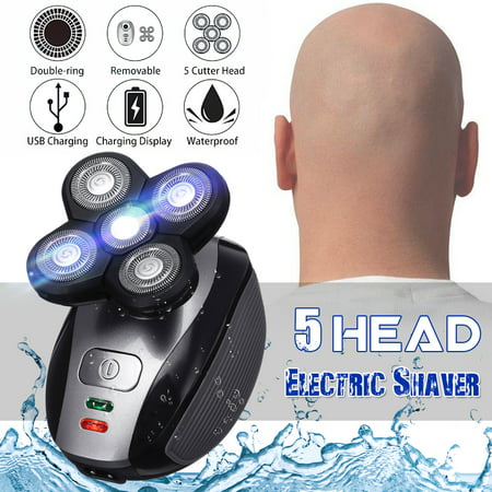 5 Head Electric Shaver Men's Beard Razor Hair Trimmer Bald Eagle Remover Clipper for Wet & Dry OR 1 PC Replacement Shaver (Best Mens Clippers Bald Heads)