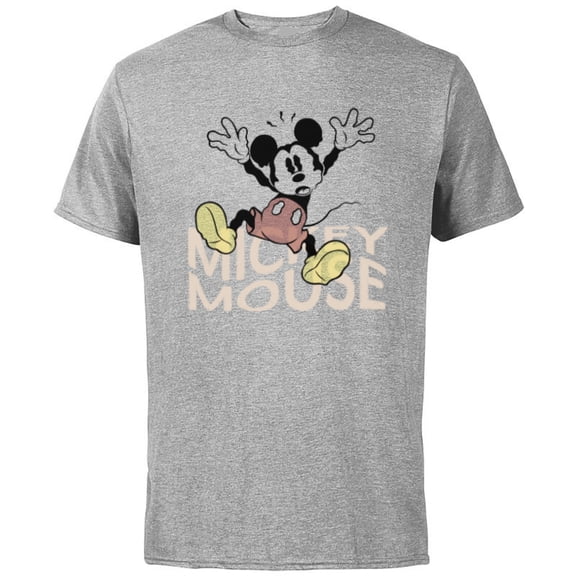 Disney Mickey Mouse Spooky Wiggly Silly Retro Distressed - Short Sleeve Cotton T-Shirt for Adults - Customized-Athletic Heather