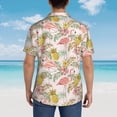 thumbnail image 3 of Lsque Tropical Pink Flamingo Pineapple pattern Hawaiian Shirt for Men, Unisex Summer Beach Casual Short Sleeve Button Down Shirts-3X-Large, 3 of 9