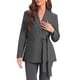 thumbnail image 1 of Blazer de un solo botón INSPIRE CHIC para mujeres, chaqueta de oficina con solapa, de manga larga, con cinturón, color gris oscuro M, 1 of 1