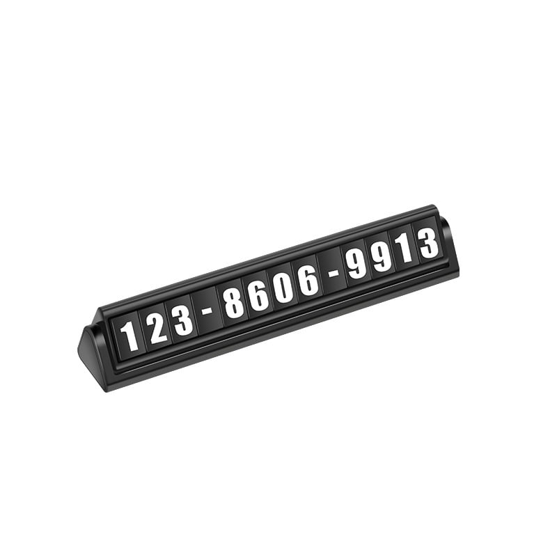 Niome Car Parking Card Luminous Phone Number Plate Stickers Night Light Temporary Car Park Stop Accessories Black