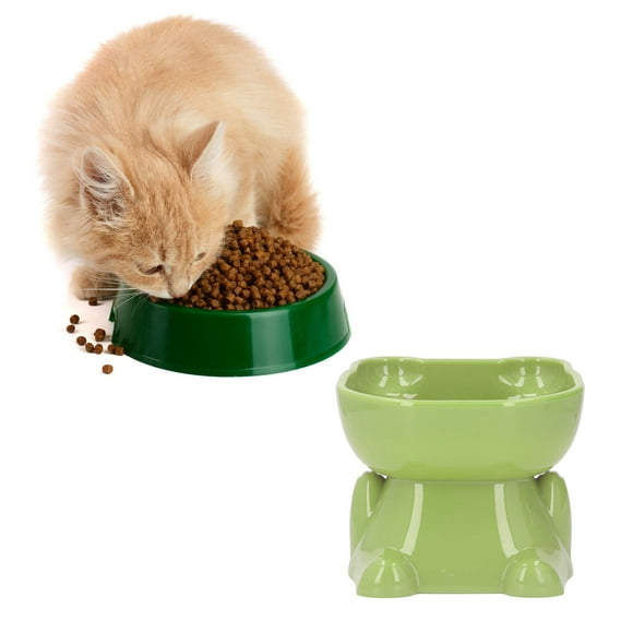 Cuenco Elevado Para Comida Para Gatos, Plato Elevado Para Comida Para Gatos, Evita Que Se Vuelque, Cuenco Elevado De Plástico Para Mascotas Con Forma De Dibujos Animales Con