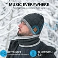 thumbnail image 6 of Yontune Gray Bluetooth Speaker Beanie Hats with Scarf for Outdoor Valentine's Day Gift for Men & Women, 6 of 8