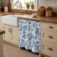 thumbnail image 2 of Coastal Seashell Cabinet Curtains for Kitchen 35"Wx35"L, Summer Nautical Blue Shell Starfish Hampton Style Sink Cabinets Magic Tape Short Curtain Privacy Panel for Bathroom Vanity Cabinets, 2 of 9