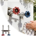 thumbnail image 2 of fsxdhpcsgfc Outdoor Water Faucet With No Frost Solid Brass Hot And Cold Spigot For Exterior Use 1/2" Inlet And 3/4" M GHT Hose Connection 5 Pas Max Pressure (2 Size) down Faucet Head 3/8 Stainless, 2 of 5