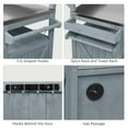 thumbnail image 7 of 53.3" Solid Fir Wood Outdoor Kitchen Island with Raised Shelf and Stainless Steel Top, Outdoor Rolling Grill Table Cart with Internal Storage Rack and Adjustable Shelf for Garden or Outdoor, Grey Blue, 7 of 7