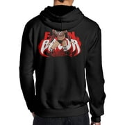 JKUI9 Men's Wrestler Finn Balor Action Figure Hoodie On The Back Black