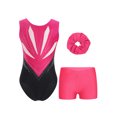 thumbnail image 6 of iiniim Kids Girls Dance Gymnastics Ballet Leotard Sparkly Rhinestones Bodysuit with Shorts Hair Band Hot Pink 16, 6 of 7