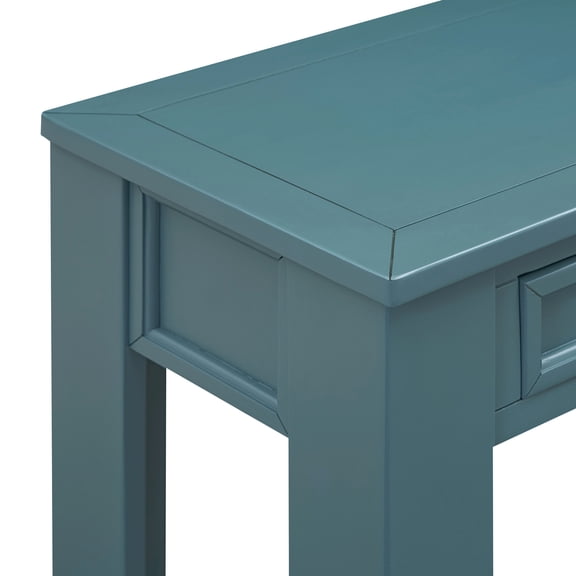 Dark Blue Hallway Console Table: With Drawer And Shelf Fashionable Table In Blue: For Entryway