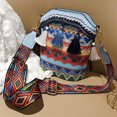 thumbnail image 4 of Bolso Vintage para mujer, bohemio, con borlas, correa para el hombro, bandolera ajustable Eccomum Azul claro, 4 of 7