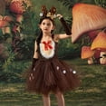 thumbnail image 6 of Rggeeun Toddler Adorable Reindeer Dress For Girls Holiday Party Tutu Skirt With Elegant Sleeves Boho Casual O-Neck Sundress, 6 of 8
