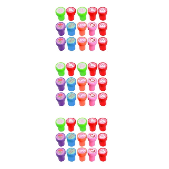 60 pcs Cartoon Stamps For Kids Mini Self Inking Stamps For Classroom Rewards Cute Plastic Valentine Stampers Party Favors Crafting Supply (Mixed Style)