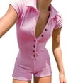 thumbnail image 2 of Fengqque Jumpers for Women with Overalls Casual Jumpsuits Plus Size Summer Short Sleeve Jumpsuit For Bodycon Square Neck Rompers Shorts Knitted Bodysuit, 2 of 9