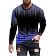 thumbnail image 2 of Blusas y camisas de manga larga con cuello redondo para hombre, blusa informal de manga larga con cuello redondo y estampado., 2 of 5