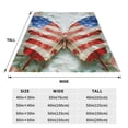 thumbnail image 3 of Bingfone Patriotic Butterfly Floral Print Flannel Fleece Blanket Throw Blanket for Bed,Sofa,Couch,Travel,Camping(50"x40" ), 3 of 8