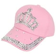 thumbnail image 1 of Gorra deportiva Qarigey con diamantes de imitación color rosa, 1 of 6