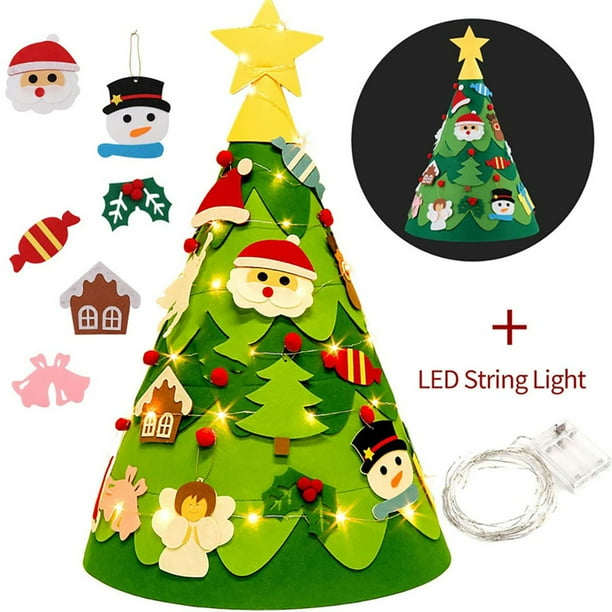 Ganfancp Diy Árbol de Navidad Tridimensional de Tela Gran Regalo de Navidad para Colgar Ofertas Del Día Liquidación 1*Decoración Del Árbol de Navidad, 1*Cuerda Luminosa