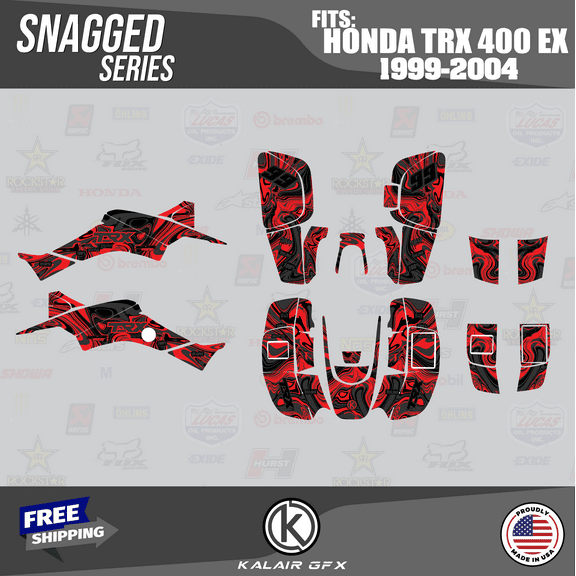 Kalair GFX Graphics Kit for Honda ATV TRX 400EX (1999-2004) Snagged Series