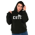 thumbnail image 3 of Cats Kittycat Feline Lovers Cool Cute Unisex Plus Fleece Graphic Hoodie Brisco Brands 2X, 3 of 5