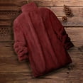 thumbnail image 5 of VBVC No Boundarie Women's Winter Fuzzy Fleece Jacket,Zip Up Lapel Collar Shackets For Women,Ladies Mid-Length Outerwear with Pockets,Wine,Size S, 5 of 6