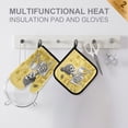 thumbnail image 3 of 2PCS Pot Holders and Oven Mitts Sets Cooking Gloves Kitchen Gloves Heat-Resistant Non-Slip for Baking Cooking Skull Coffee, 3 of 5