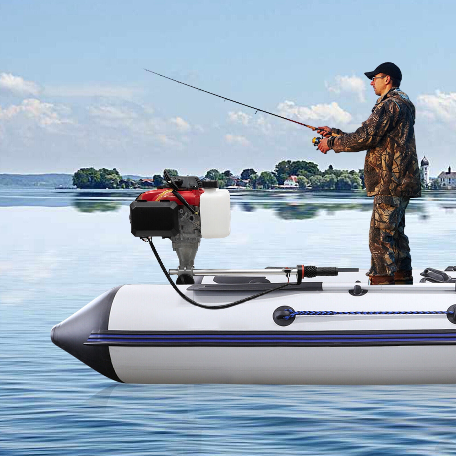 Heavy Duty Fishing 4-Stroke Outboard Boat Motor with Air Cooling System