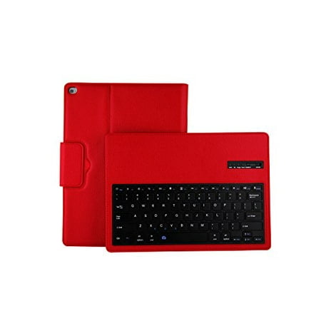 Keyboard Case for iPad Mini 1 2 3 4 with Detachable Wireless Keyboard, Ultra Slim PU Leather Folio Stand Cover for iPad Mini1/2/3/4, Red
