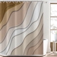 thumbnail image 2 of Brown Shower Curtain, Brown Ombre Aqua Beach Waves Abstract Ocean Modern Bathroom Curtain Home Decor Waterproof Fabric Machine Washable with 12 PCS Hooks,72" Wx72 L, 2 of 6