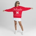 thumbnail image 3 of Women's Gameday Couture Scarlet Nebraska Huskers Legacy Club Oversized Premium Fleece Sweatshirt, 3 of 5